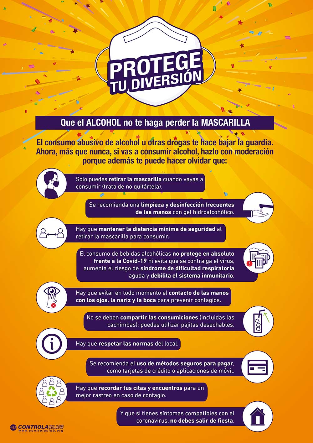 Cartel Consejos generales Campaña Protege tu diversion 1a